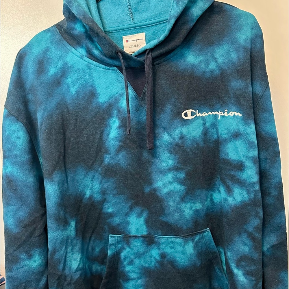 Champion Blue Tie-Dye Hoodie